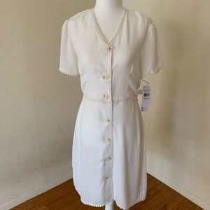 Nicole Miller Studio Ivory Button Down Dress
